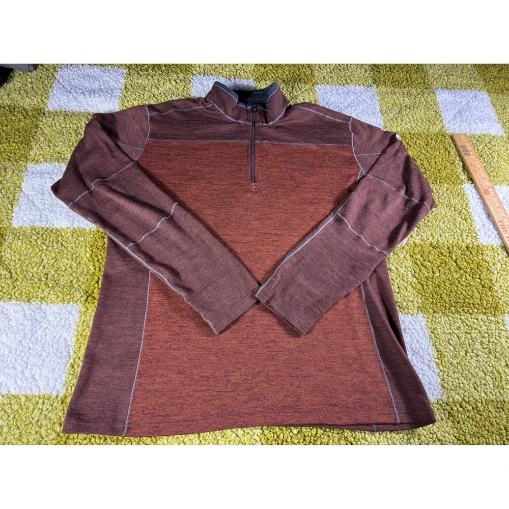 Kuhl Revel 1/4 Zip Pullover Mens Large‎ Rust Brown Heathered Sweater 3112